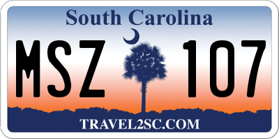 SC license plate MSZ107