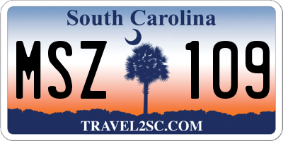 SC license plate MSZ109