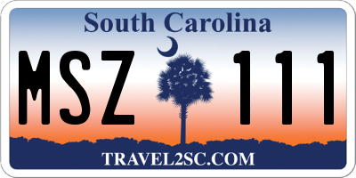SC license plate MSZ111