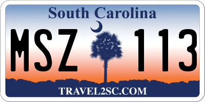 SC license plate MSZ113