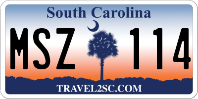 SC license plate MSZ114