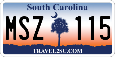 SC license plate MSZ115
