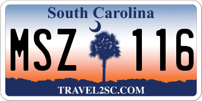 SC license plate MSZ116