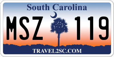 SC license plate MSZ119