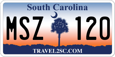 SC license plate MSZ120