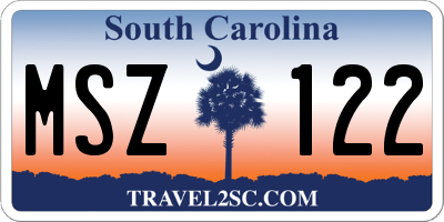 SC license plate MSZ122