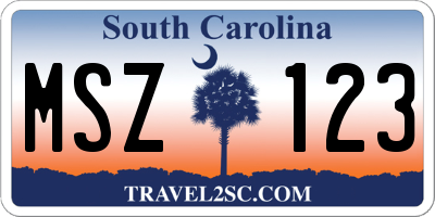 SC license plate MSZ123
