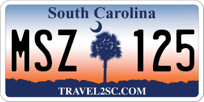 SC license plate MSZ125