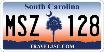 SC license plate MSZ128