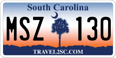 SC license plate MSZ130