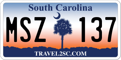 SC license plate MSZ137