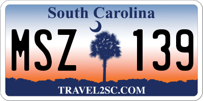 SC license plate MSZ139