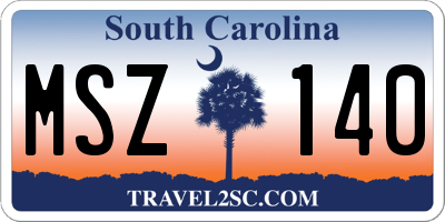 SC license plate MSZ140