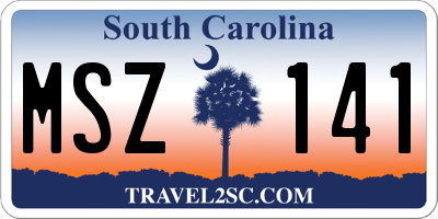 SC license plate MSZ141