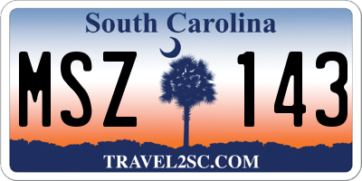 SC license plate MSZ143