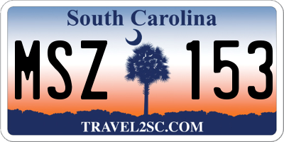 SC license plate MSZ153