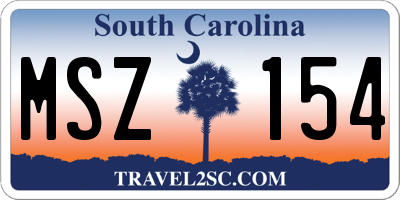 SC license plate MSZ154