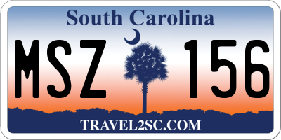 SC license plate MSZ156