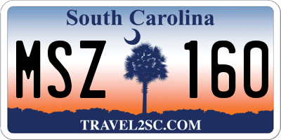 SC license plate MSZ160