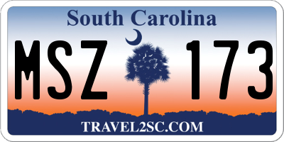 SC license plate MSZ173