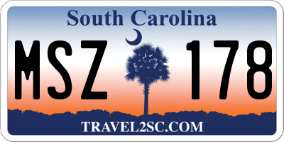 SC license plate MSZ178