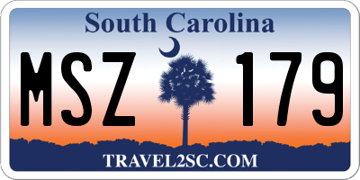SC license plate MSZ179