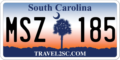 SC license plate MSZ185