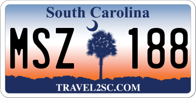 SC license plate MSZ188