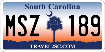 SC license plate MSZ189
