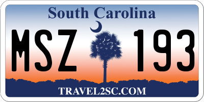 SC license plate MSZ193