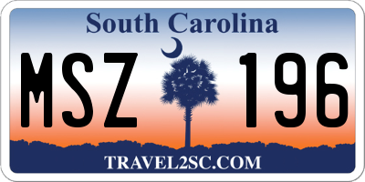SC license plate MSZ196