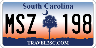 SC license plate MSZ198