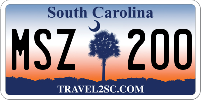SC license plate MSZ200