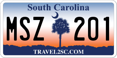 SC license plate MSZ201
