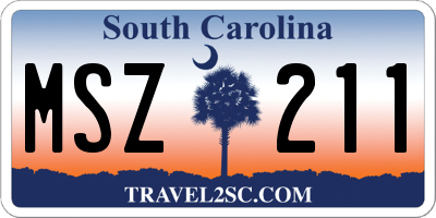 SC license plate MSZ211
