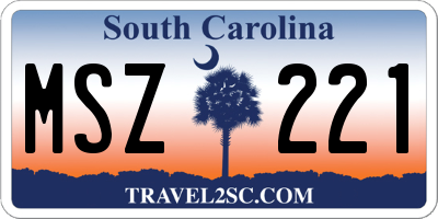 SC license plate MSZ221