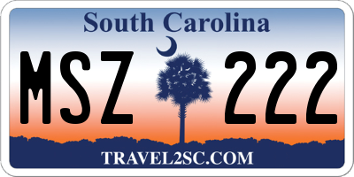 SC license plate MSZ222