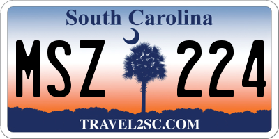 SC license plate MSZ224