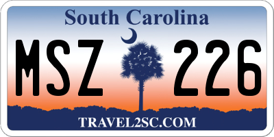 SC license plate MSZ226