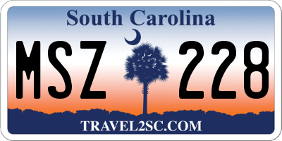 SC license plate MSZ228