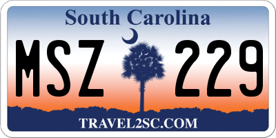 SC license plate MSZ229