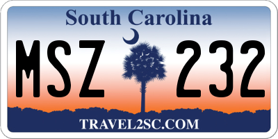 SC license plate MSZ232