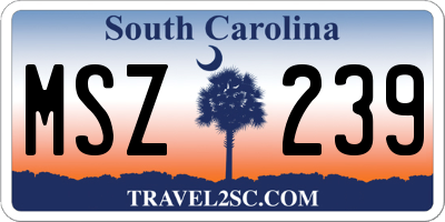 SC license plate MSZ239