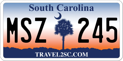 SC license plate MSZ245