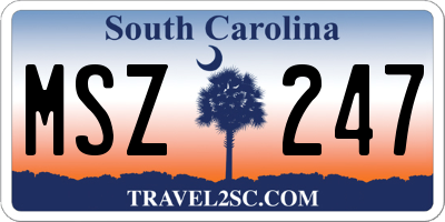 SC license plate MSZ247