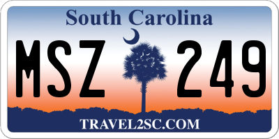SC license plate MSZ249