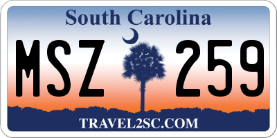 SC license plate MSZ259