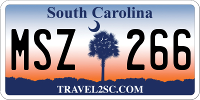 SC license plate MSZ266
