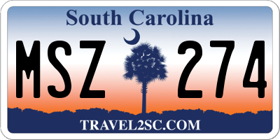 SC license plate MSZ274