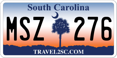 SC license plate MSZ276